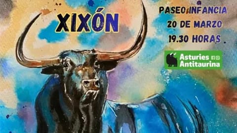 Concentraci贸n contra el ciclo de conferencias taurinas de la Pe帽a Astur