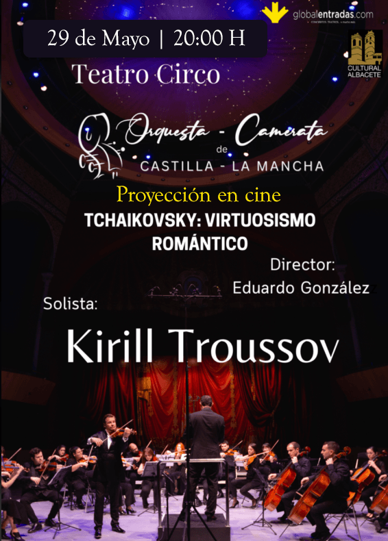 Proyección de Virtuosismo Romántico, concierto de violín de Tchaikovsky