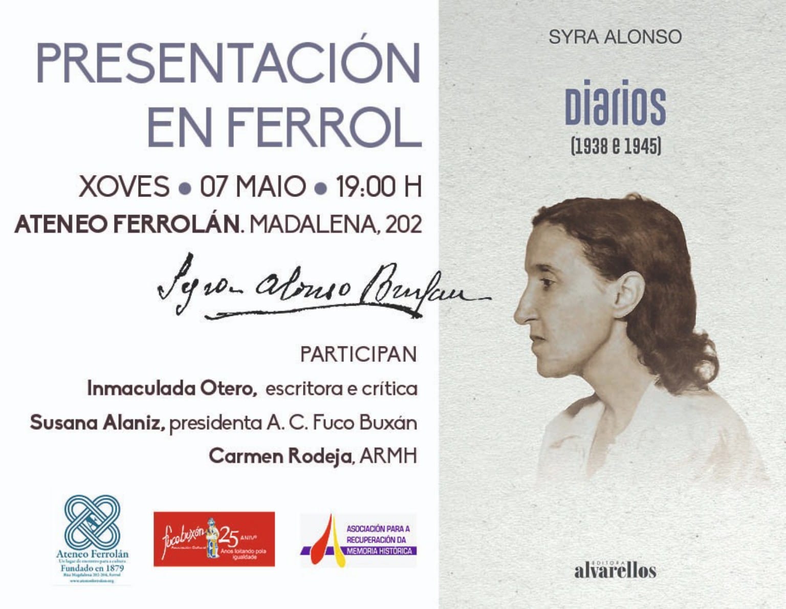 Presentaci贸n de Diarios (1938 y 1945) de Syra Alonso