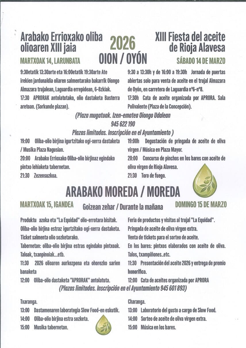 XIII Fiesta del Aceite de Oliva de Rioja Alavesa