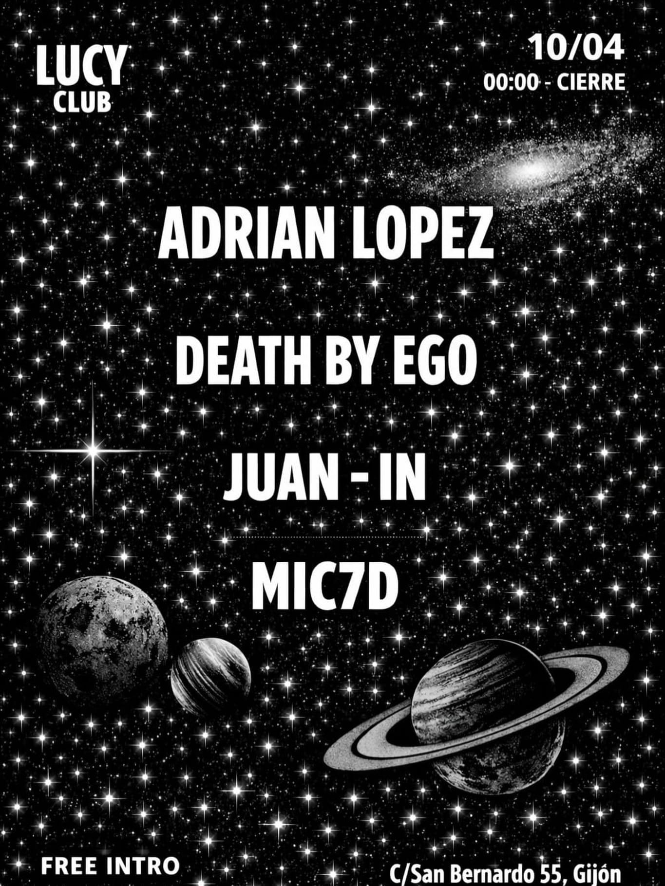 Adrian Lopez, Death By Ego, Juan-In y Mic7d en directo