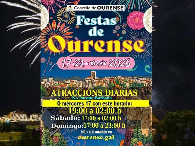 Atracciones de las Fiestas de Ourense 2026