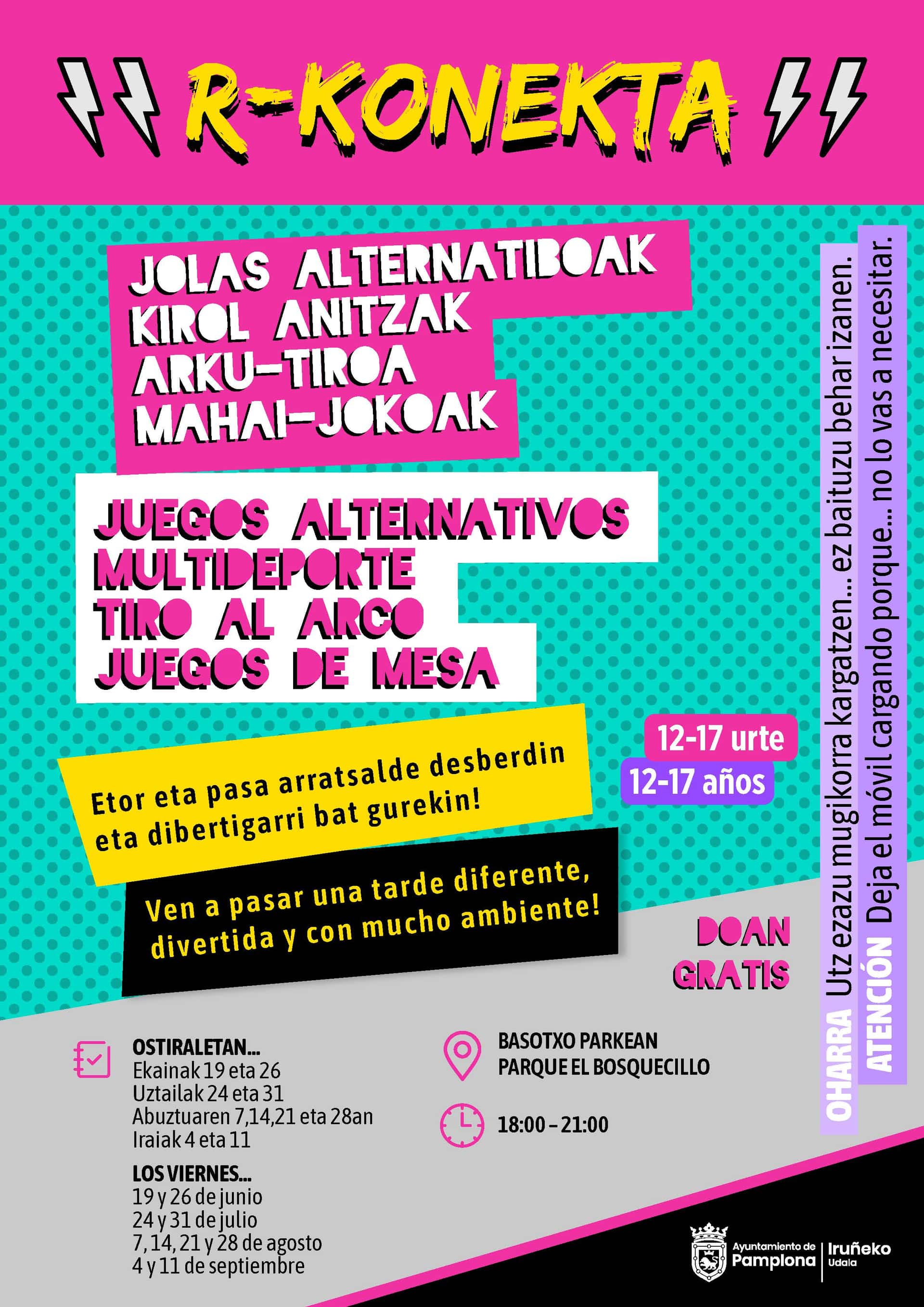 R-Konekta: ocio sin pantallas para adolescentes en Pamplona