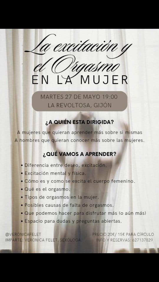 Charla: Excitaci贸n y orgasmo en la mujer